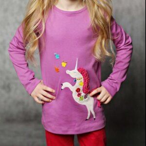 Lemon Loves Lime purple unicorn long sleeved tshirt size 10 NWT